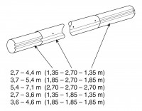 Teleskop. navíjecí tyč - délka: 5,4–7,1 m (eloxovaný hliník)